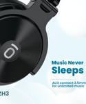 ZON ZH3 Wireless Bluetooth Over-The-Ear Headphone for Hi-Fidelity Music | with Mic | 50Hrs Battery | 50mm Driver | 2-Device connectivity | 3.5mm Aux Connect with mic | Black