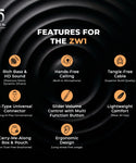 ZON ZW1 Premium in-ear wired headphones with Rich Bass | Hi-fidelity sound | Hands-free calling | Tangle-free cord | Black